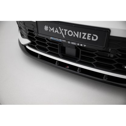 Maxton Design spoiler pod přední nárazník ver.5 pro Volkswagen Golf GTI Mk8 Facelift, černý lesklý plast ABS