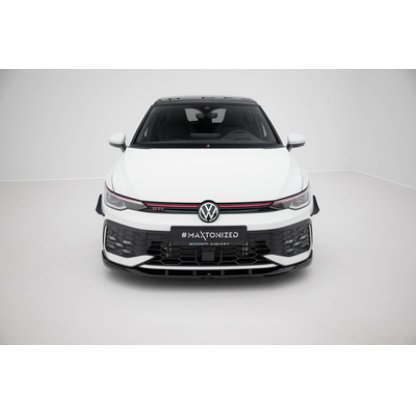 Maxton Design spoiler pod přední nárazník ver.5 pro Volkswagen Golf R-Line Mk8 Facelift, černý lesklý plast ABS
