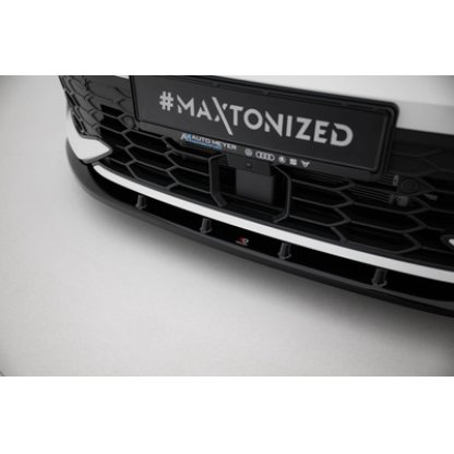 Maxton Design spoiler pod přední nárazník ver.5 pro Volkswagen Golf R-Line Mk8 Facelift, černý lesklý plast ABS