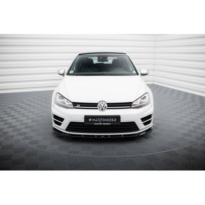 Maxton Design spoiler pod přední nárazník ver.5 pro Volkswagen Golf R Mk7, černý lesklý plast ABS