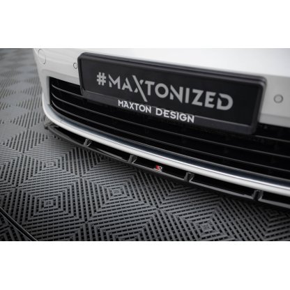 Maxton Design spoiler pod přední nárazník ver.5 pro Volkswagen Golf R Mk7, černý lesklý plast ABS