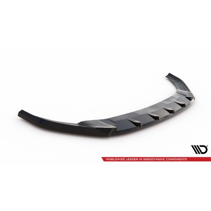 Maxton Design spoiler pod přední nárazník ver.5 pro Volkswagen Golf R Mk7, černý lesklý plast ABS