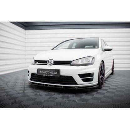 Maxton Design spoiler pod přední nárazník ver.5 pro Volkswagen Golf R Mk7, černý lesklý plast ABS