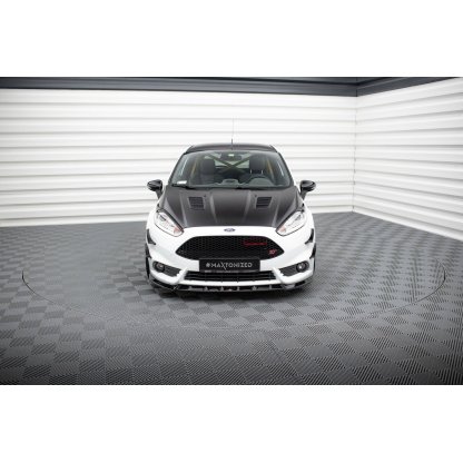 Maxton Design spoiler pod přední nárazník ver.6 pro Ford Fiesta ST Mk7 Facelift, černý lesklý plast ABS