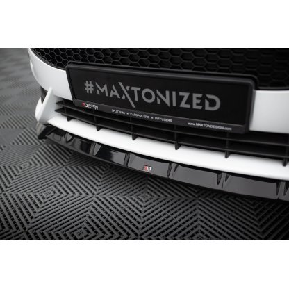 Maxton Design spoiler pod přední nárazník ver.6 pro Ford Fiesta ST Mk7 Facelift, černý lesklý plast ABS