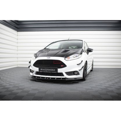 Maxton Design spoiler pod přední nárazník ver.6 pro Ford Fiesta ST Mk7 Facelift, černý lesklý plast ABS