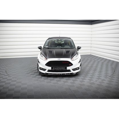 Maxton Design spoiler pod přední nárazník ver.6 pro Ford Fiesta ST Mk7 Facelift, černý lesklý plast ABS