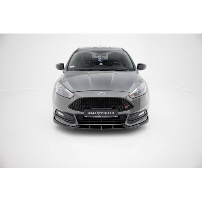Maxton Design spoiler pod přední nárazník ver.6 pro Ford Focus ST Mk3 Facelift, černý lesklý plast ABS