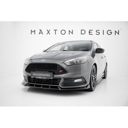 Maxton Design spoiler pod přední nárazník ver.6 pro Ford Focus ST Mk3 Facelift, černý lesklý plast ABS