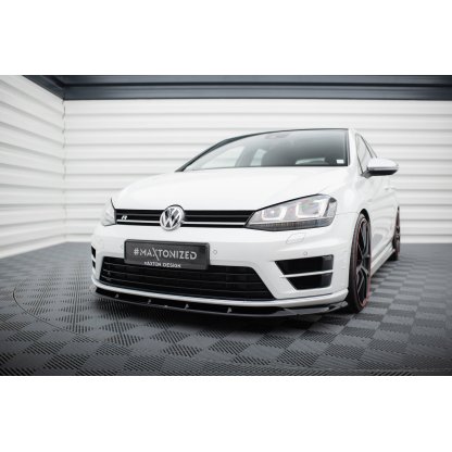 Maxton Design spoiler pod přední nárazník ver.6 pro Volkswagen Golf R Mk7, černý lesklý plast ABS