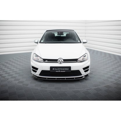 Maxton Design spoiler pod přední nárazník ver.6 pro Volkswagen Golf R Mk7, černý lesklý plast ABS