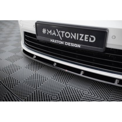 Maxton Design spoiler pod přední nárazník ver.6 pro Volkswagen Golf R Mk7, černý lesklý plast ABS