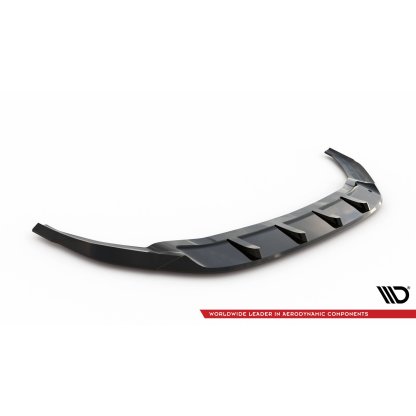 Maxton Design spoiler pod přední nárazník ver.6 pro Volkswagen Golf R Mk7, černý lesklý plast ABS