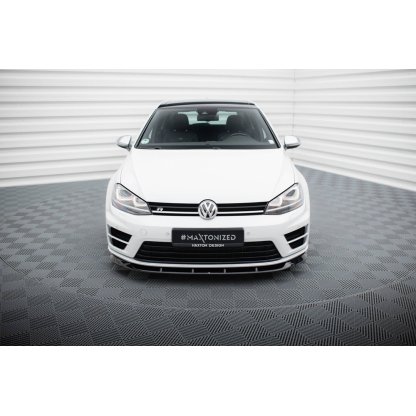 Maxton Design spoiler pod přední nárazník ver.6 pro Volkswagen Golf R Mk7, černý lesklý plast ABS