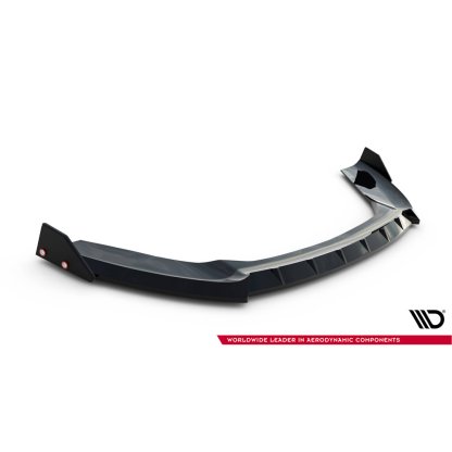 Maxton Design spoiler pod přední nárazník ver.6 s křidélky pro Ford Fiesta ST Mk7 Facelift, černý lesklý plast ABS