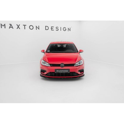 Maxton Design spoiler pod přední nárazník ver.9 pro Volkswagen Golf R Mk7 Facelift, černý lesklý plast ABS