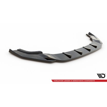 Maxton Design spoiler pod přední nárazník ver.9 pro Volkswagen Golf R Mk7 Facelift, černý lesklý plast ABS