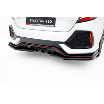 Maxton Design spoiler pod zadní nárazník pro Honda Civic Mk10 Sport, černý lesklý plast ABS