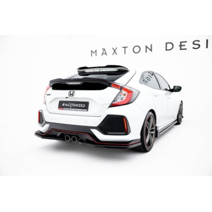 Maxton Design spoiler pod zadní nárazník pro Honda Civic Mk10 Sport, černý lesklý plast ABS