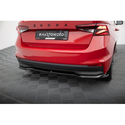 Maxton Design spoiler pod zadní nárazník pro Škoda Fabia Mk4, černý lesklý plast ABS