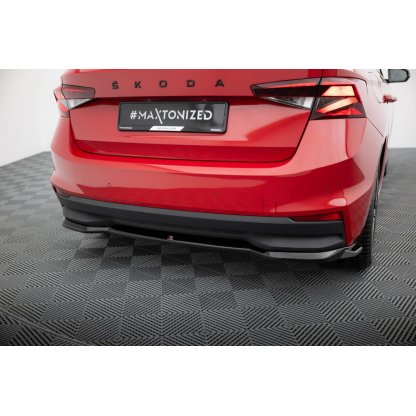 Maxton Design spoiler pod zadní nárazník pro Škoda Fabia Mk4, černý lesklý plast ABS