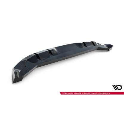 Maxton Design spoiler pod zadní nárazník s žebrováním pro Abarth 500E, černý lesklý plast ABS