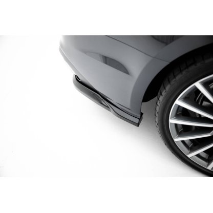 Maxton Design spoiler pod zadní nárazník s žebrováním pro Audi A5 F5 Facelift, černý lesklý plast ABS, Coupe/Sportback