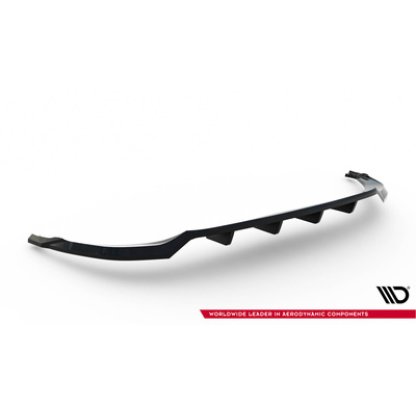Maxton Design spoiler pod zadní nárazník s žebrováním pro Audi Q8 Mk 1, černý lesklý plast ABS