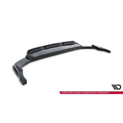 Maxton Design spoiler pod zadní nárazník s žebrováním pro Audi Q8 Mk 1 FL, černý lesklý plast ABS