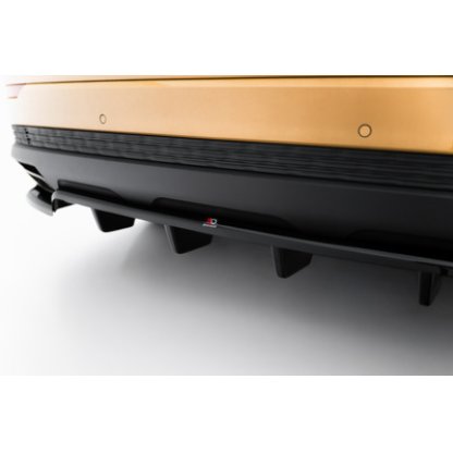 Maxton Design spoiler pod zadní nárazník s žebrováním pro Audi Q8 Mk 1 FL, černý lesklý plast ABS