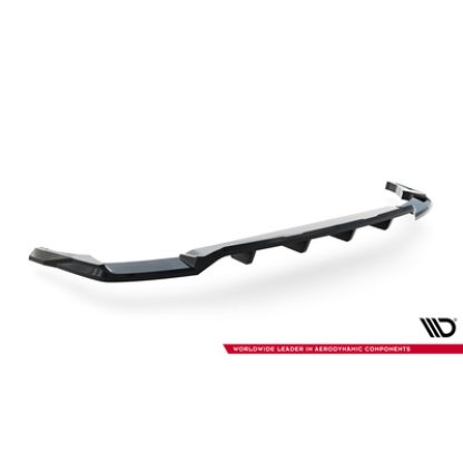 Maxton Design spoiler pod zadní nárazník s žebrováním pro Audi Q8 Mk 1 FL, černý lesklý plast ABS