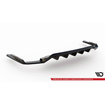 Maxton Design spoiler pod zadní nárazník s žebrováním pro Audi SQ7 Mk2 Facelift, černý lesklý plast ABS