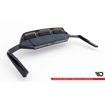 Maxton Design spoiler pod zadní nárazník s žebrováním pro Audi SQ7 Mk2 Facelift, černý lesklý plast ABS