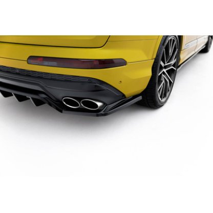 Maxton Design spoiler pod zadní nárazník s žebrováním pro Audi SQ7 Mk2 Facelift, černý lesklý plast ABS