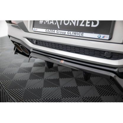 Maxton Design spoiler pod zadní nárazník s žebrováním pro BMW X4 M F98, černý lesklý plast ABS