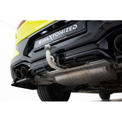 Maxton Design spoiler pod zadní nárazník s žebrováním pro BMW X4 M F98 Facelift, černý lesklý plast ABS