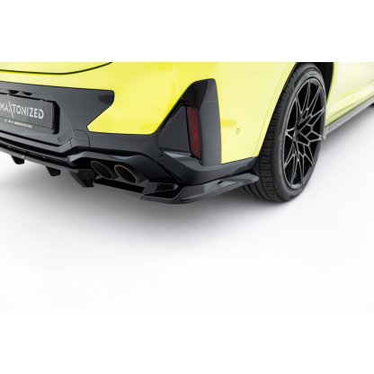 Maxton Design spoiler pod zadní nárazník s žebrováním pro BMW X4 M F98 Facelift, černý lesklý plast ABS