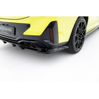 Maxton Design spoiler pod zadní nárazník s žebrováním pro BMW X4 M F98 Facelift, černý lesklý plast ABS
