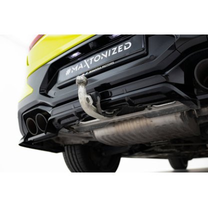 Maxton Design spoiler pod zadní nárazník s žebrováním pro BMW X4 M F98 Facelift, černý lesklý plast ABS