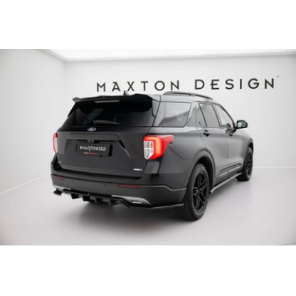 Maxton Design spoiler pod zadní nárazník s žebrováním pro Ford Explorer XLT Mk6, černý lesklý plast ABS