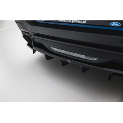Maxton Design spoiler pod zadní nárazník s žebrováním pro Ford Mustang Mk7 GT, černý lesklý plast ABS
