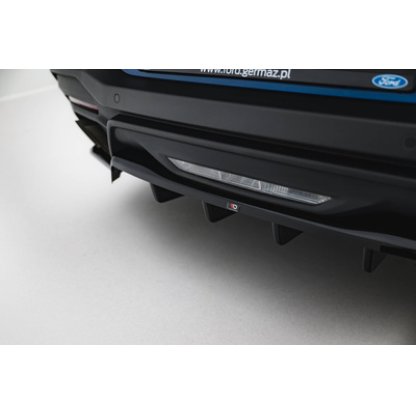 Maxton Design spoiler pod zadní nárazník s žebrováním pro Ford Mustang Mk7 GT, černý lesklý plast ABS