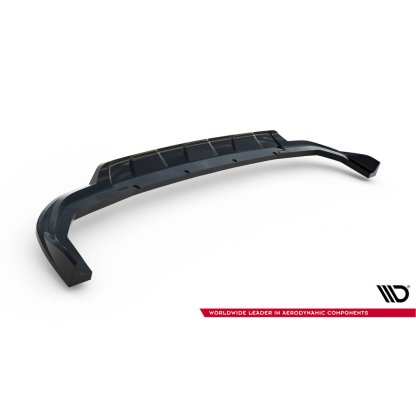 Maxton Design spoiler pod zadní nárazník s žebrováním pro Ford Tourneo Courier Mk2, černý lesklý plast ABS