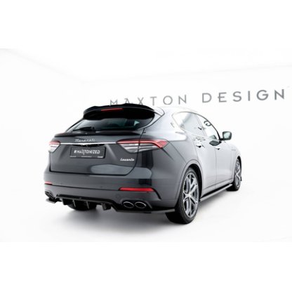 Maxton Design spoiler pod zadní nárazník s žebrováním pro Maserati Levante Mk1 GT Facelift, černý lesklý plast ABS
