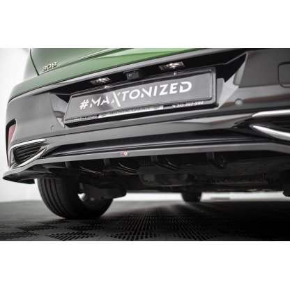 Maxton Design spoiler pod zadní nárazník s žebrováním pro Peugeot 308 GT Mk3, černý lesklý plast ABS, Hatchback