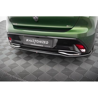 Maxton Design spoiler pod zadní nárazník s žebrováním pro Peugeot 308 GT Mk3, černý lesklý plast ABS, Hatchback