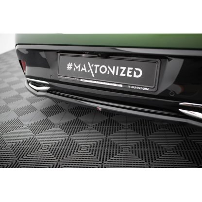 Maxton Design spoiler pod zadní nárazník s žebrováním pro Peugeot 308 Mk3, černý lesklý plast ABS, Hatchback