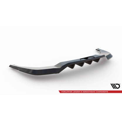 Maxton Design spoiler pod zadní nárazník s žebrováním pro Škoda Enyaq iV RS Mk1, černý lesklý plast ABS