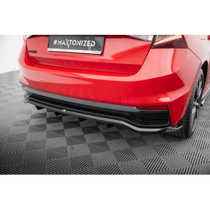 Maxton Design spoiler pod zadní nárazník s žebrováním pro Škoda Fabia Mk4, černý lesklý plast ABS, Monte Carlo