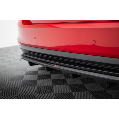 Maxton Design spoiler pod zadní nárazník s žebrováním pro Škoda Fabia Mk4, černý lesklý plast ABS, Monte Carlo
